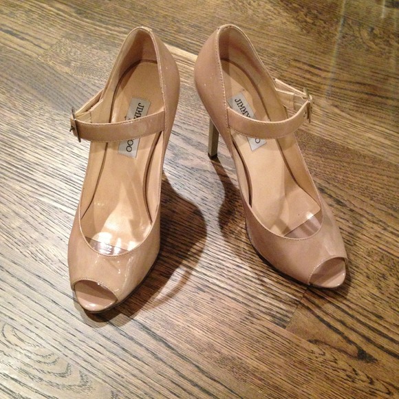 Authentic Jimmy Choo nude open toe heels!