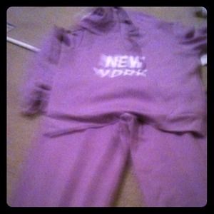 Purple sweat  alfit black tank top rose shirt