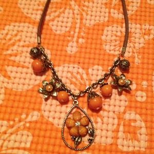 Orange flower necklace