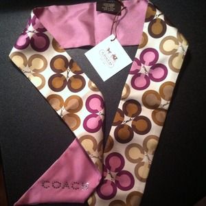 COACH 100% silk neck scarf, lilac