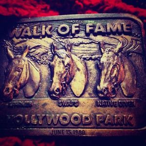 Famous race horse vintage belt buckle