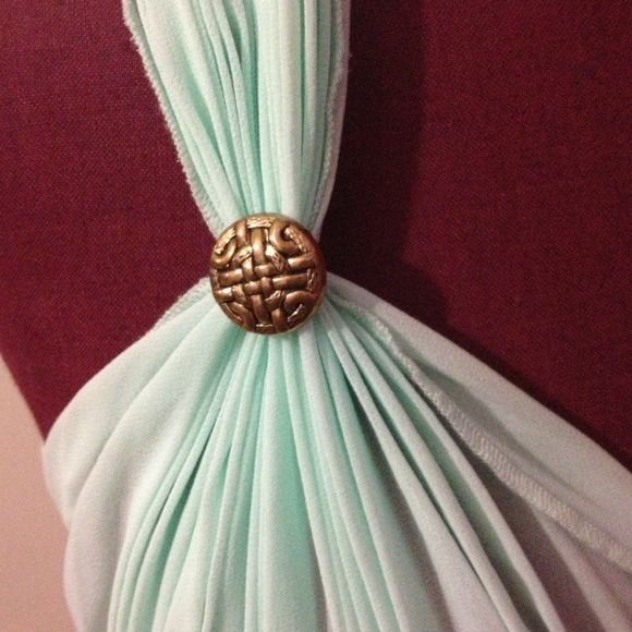 Love21 turquoise dress and vintage belt - Picture 3 of 4