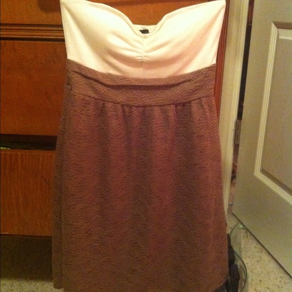 Creme and beige strapless dress brand new