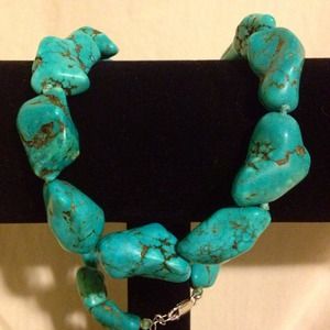 Large chunk turquoise necklace