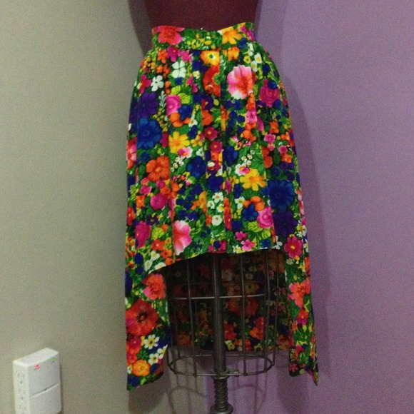 Multicolored floral mullet skirt