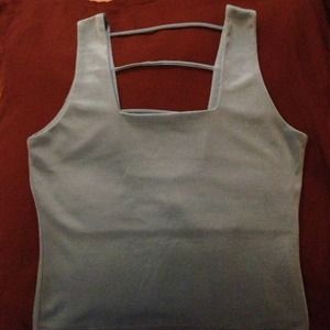 Turquoise tank top with unique back