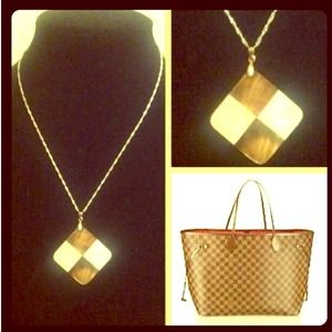 LOUIS VUITTON SILVER PLATED INSPIRED NECKLACE