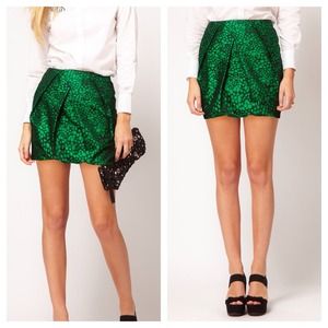 ASOS Premium Folded Mini Skirt in Spot Print