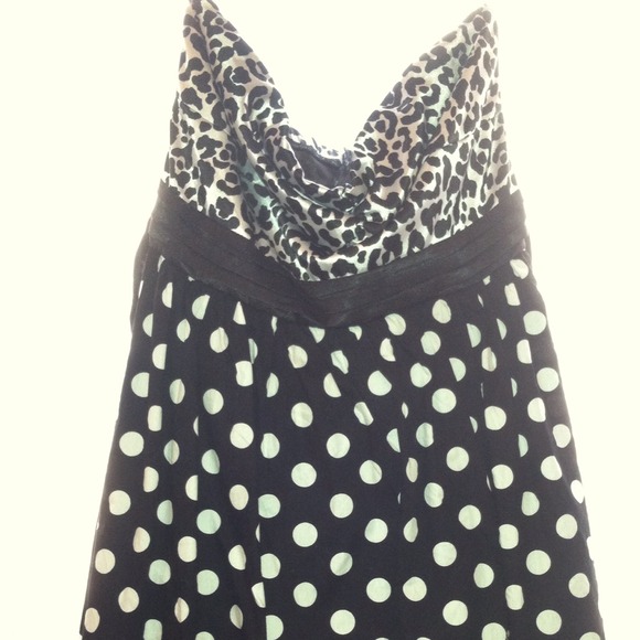 Animal/polka dot dress black and white