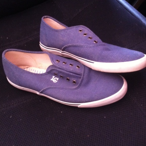 Blue slip on shoes without laces