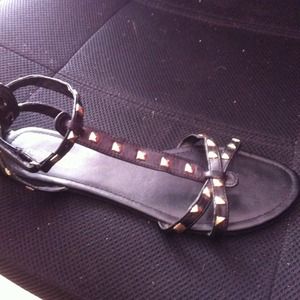 black studded sandals