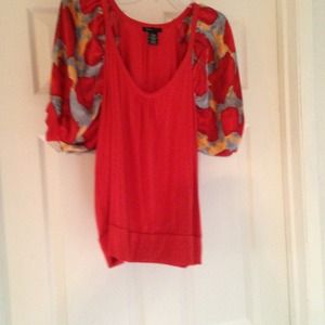 BCBG satin sleeve shirt