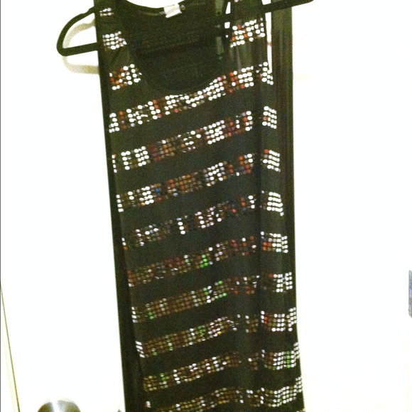 Black dress with shiny silver dots