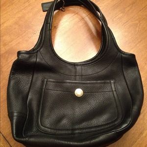 Authentic COACH dimpled leather black handbag