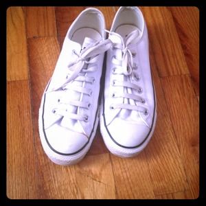 White Leather Converse!