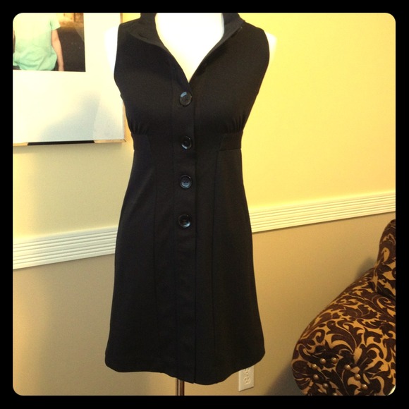 Banana Republic Dresses & Skirts - retro black button up dress and citron top from AT