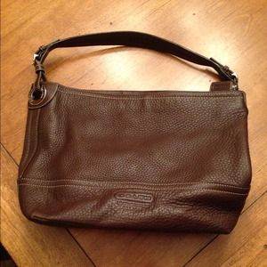 AUTHENTIC coach brown dimpled leather purse.