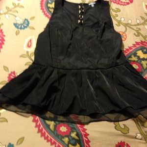 Peplum blouse with corset lace up back