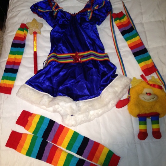 Rainbow bright costume, sprite bag, light up wand