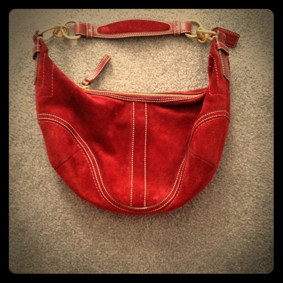 Suede Coach hobo