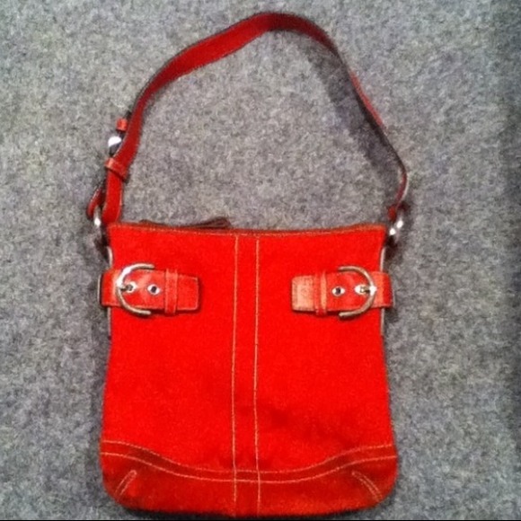 Red Coach handbag