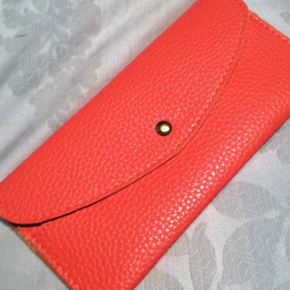 Bright coral wallet/ clutch!!