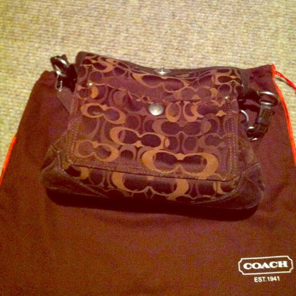 Authentic chocolate brown Coach purse