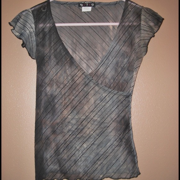 Sexy, sheer, wrap front top