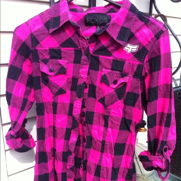 Pink & Black Fox flannel