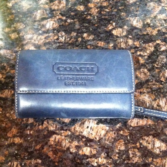 Authentic Coach blue leather wallet