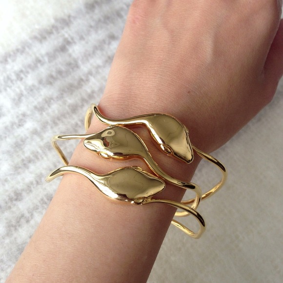 ⚡SALE⚡Tory Burch Serpent Stacking Gold Bangle