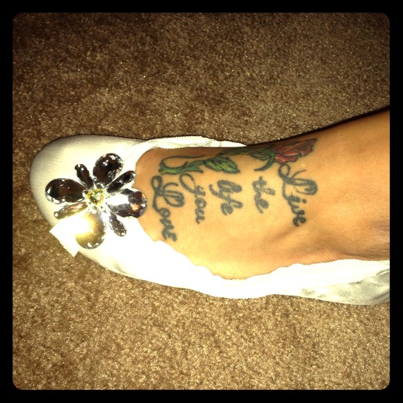 White satin ballet flats - bridal / wedding shoes