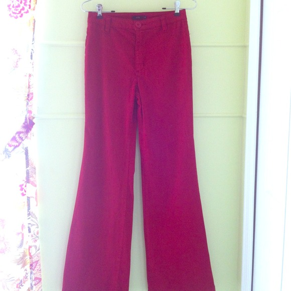 Pants - ⬇High Waisted Red Flare Pants