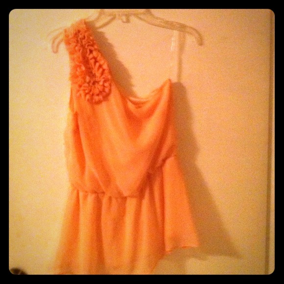 Peach One Shoulder Top-SOLD