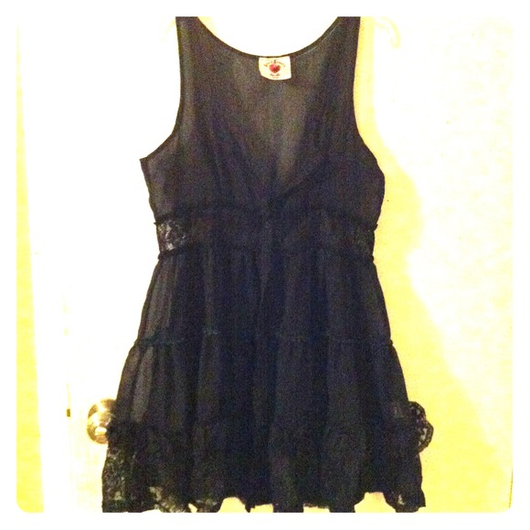 Black Sheer Lace Ranch Royalty Dress-SOLD