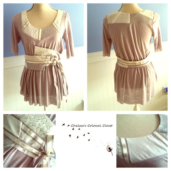 Multi-Pieced Grey Belted Buckle Blouse