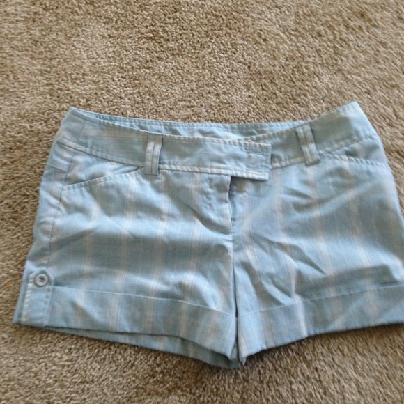 Light blue plaid shorts