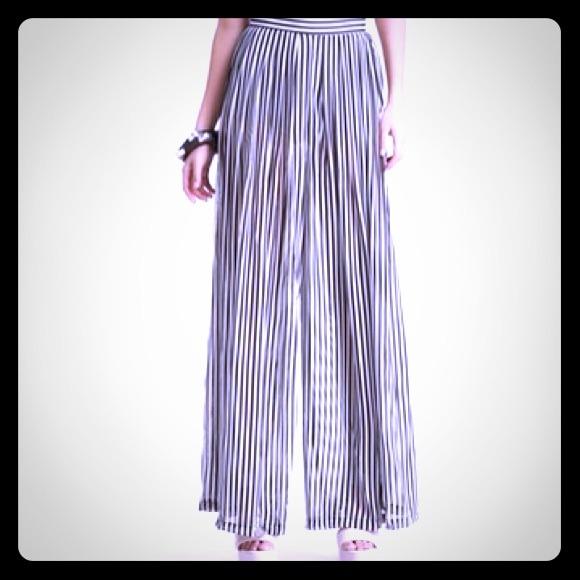 American Apparel wide leg pleated chiffon pants