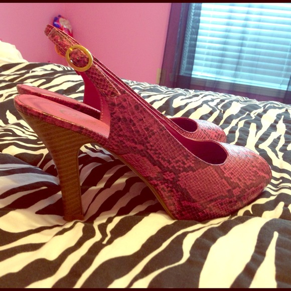 Pink Snake Print heels