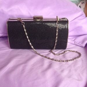 Black hard case clutch