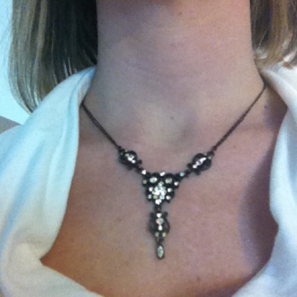 Black Rhinestone Necklace - Picture 2 of 2