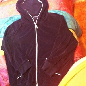 Catalina navy blue, white zip up hoodie