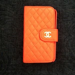 Red Chanel iPhone 4 case.