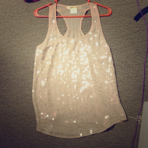 Sequined nude tank top new WO tags RESERVED