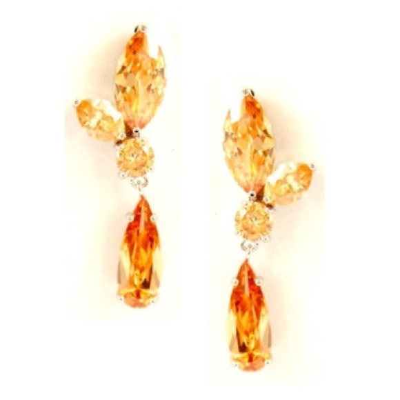 New! Yellow Cubic Zirconia Earrings