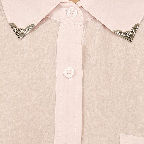 Nasty Gal Studded Collar Blouse - Picture 2 of 3