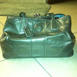 Coach dark grey handbag large size 3 compartments