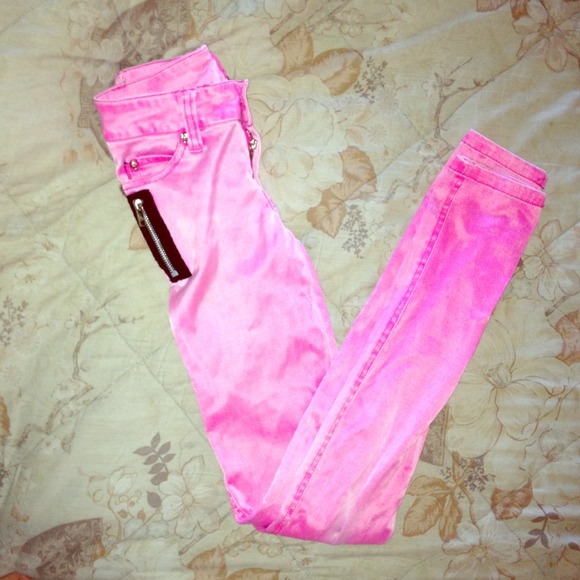 Neon pink Tripp skinny pants