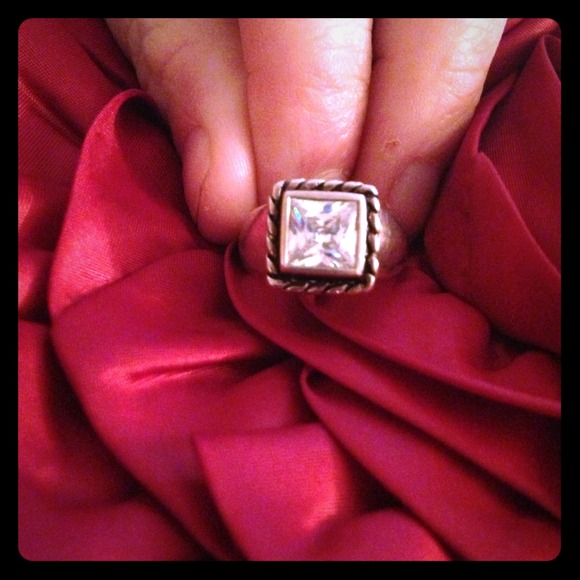 Silver Silpada princess cut ring