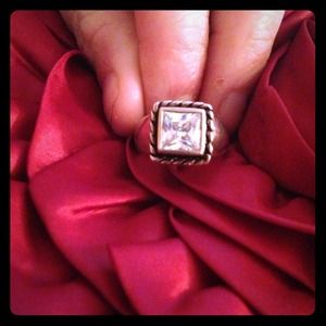 Silver Silpada princess cut ring